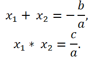 Теорема Виета для решения квадратных уравнений