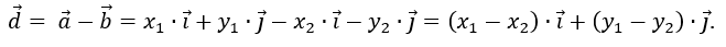 Координаты разности векторов