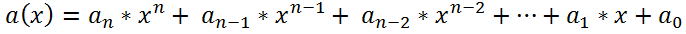 многочлен a(x)=a_n*x^n+ a_(n-1)*x^(n-1)+ a_(n-2)*x^(n-2)+⋯+a_1*x+a_0